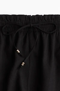 Linen-Blend Drawstring Shorts