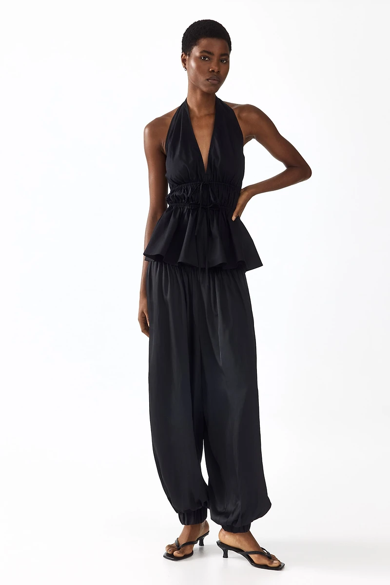 Peplum Halterneck Top