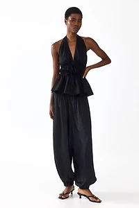 Peplum Halterneck Top