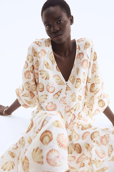 Tie-belt Crêpe Dress