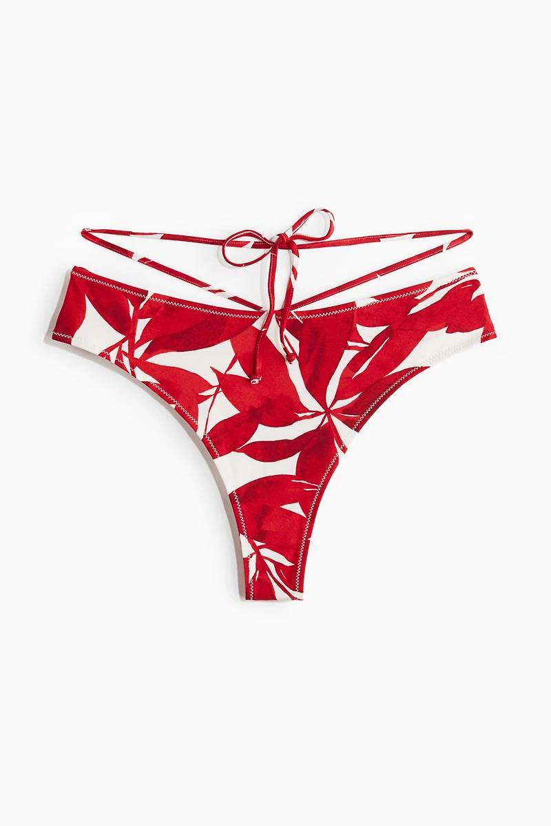 Tie-Detail Brazilian Bikini Bottoms