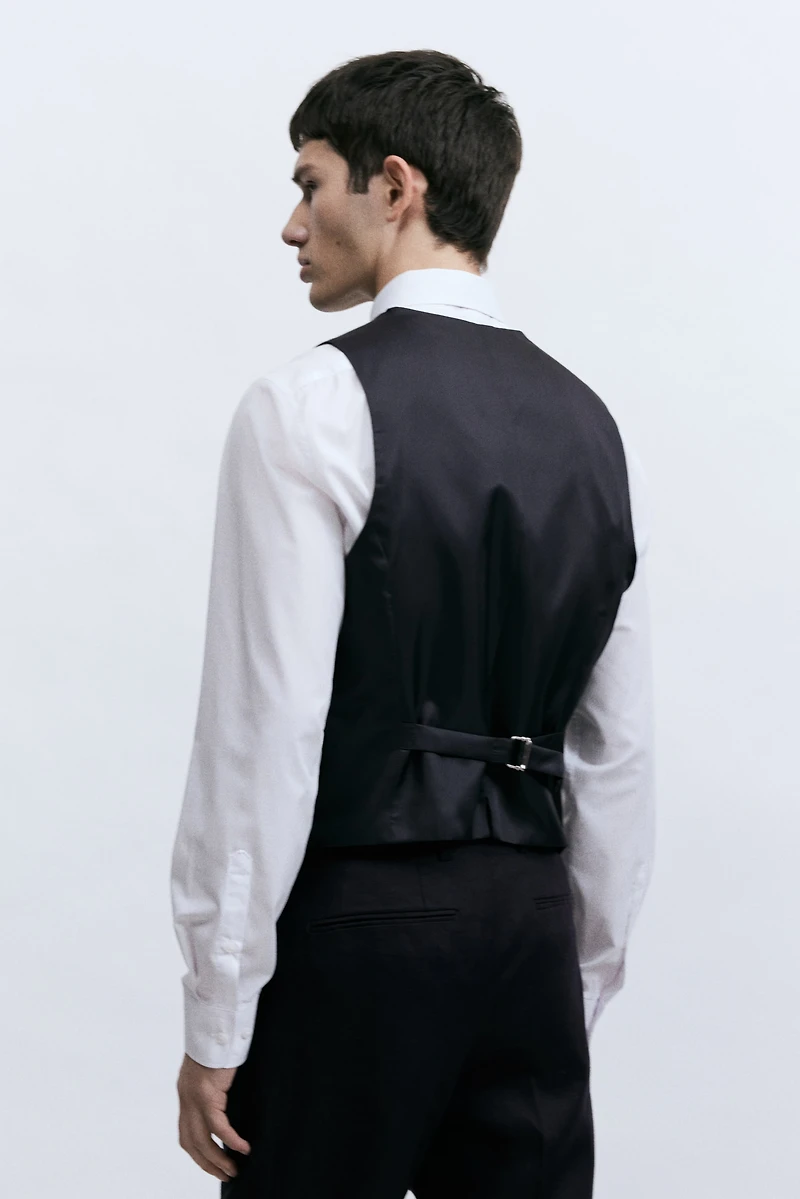 Slim-Fit Linen Suit Vest