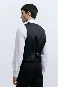 Slim-Fit Linen Suit Vest