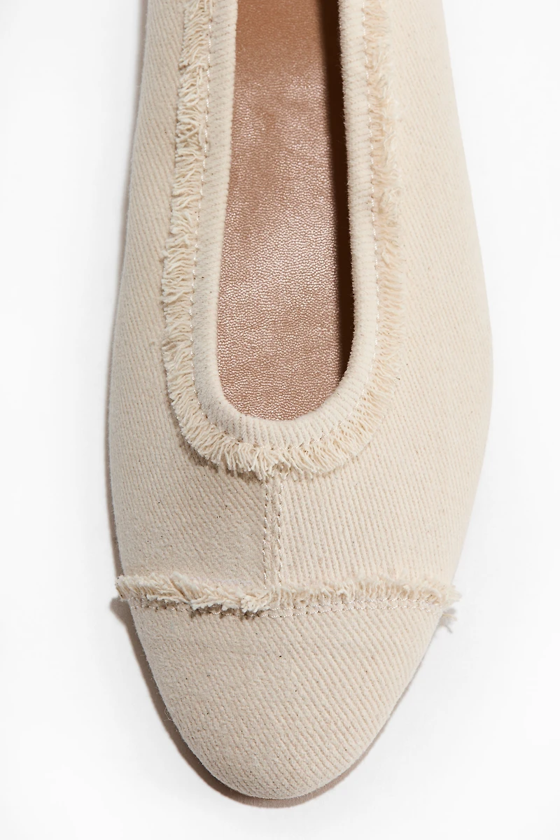 Frayed Cotton Ballet Flats