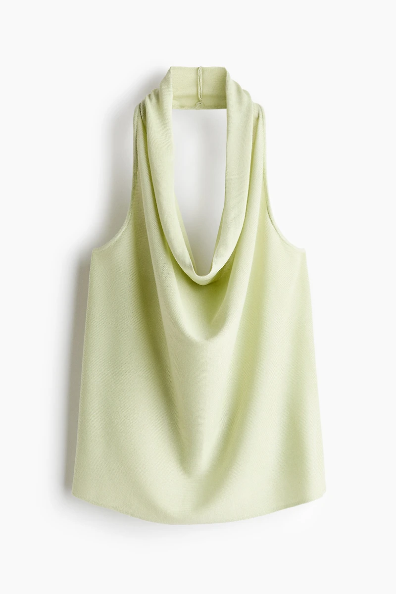 Fine-knit Halterneck Top