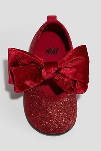 Bow-Detail Ballet Shoes