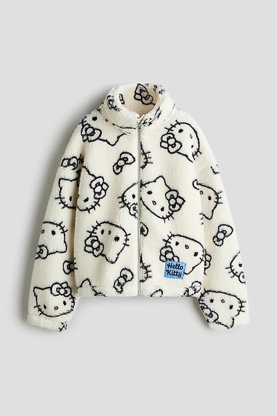 Motif-Detail Teddy Fleece Jacket
