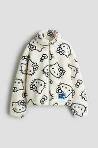 Motif-Detail Teddy Fleece Jacket
