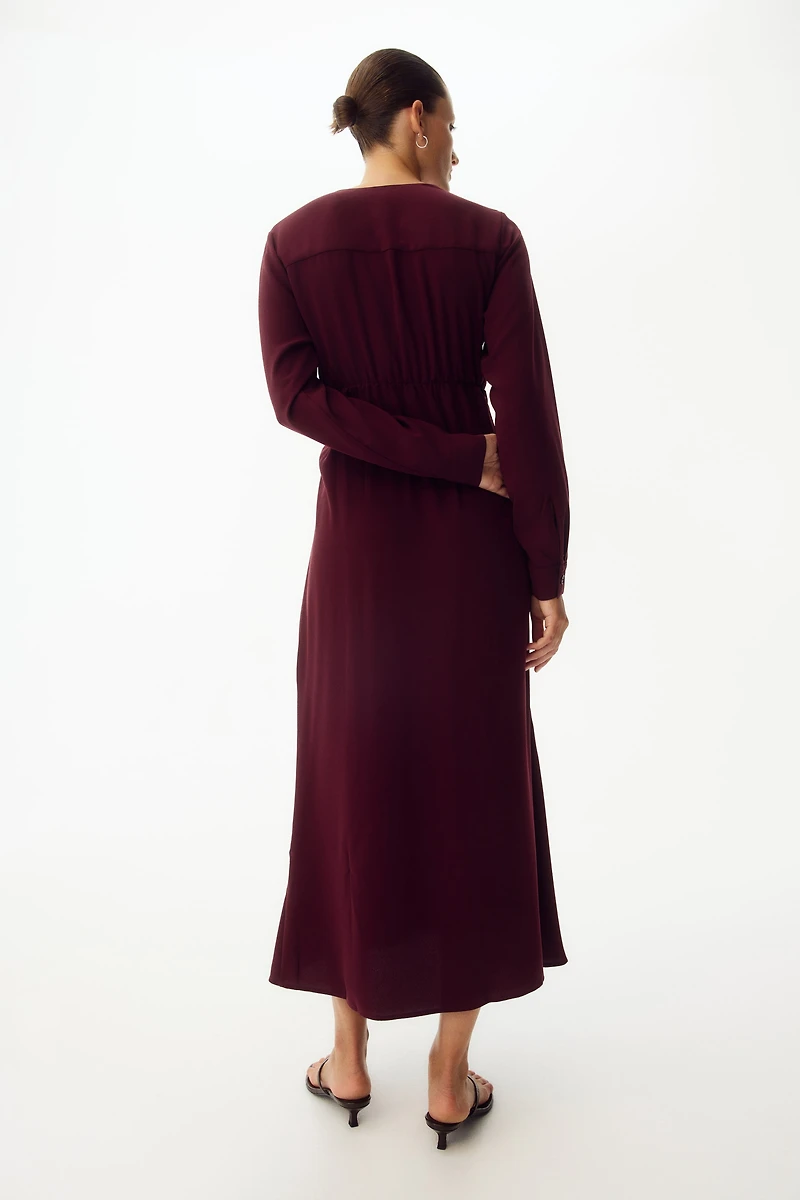 MAMA Tie-Detail Crêpe Dress