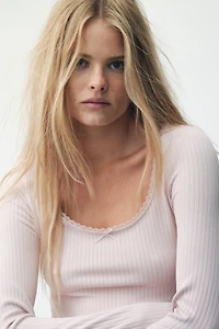 Haut en jersey côtelé