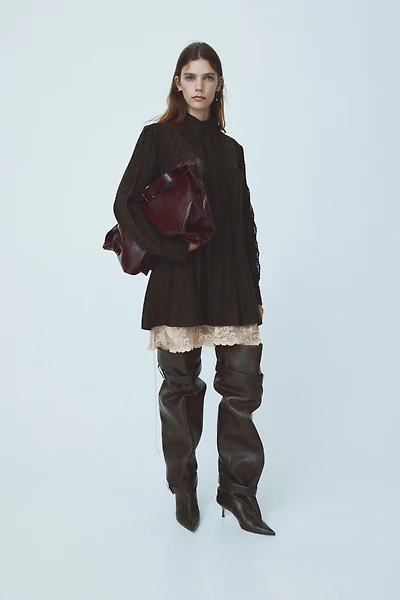 Robe chemise avec dentelle