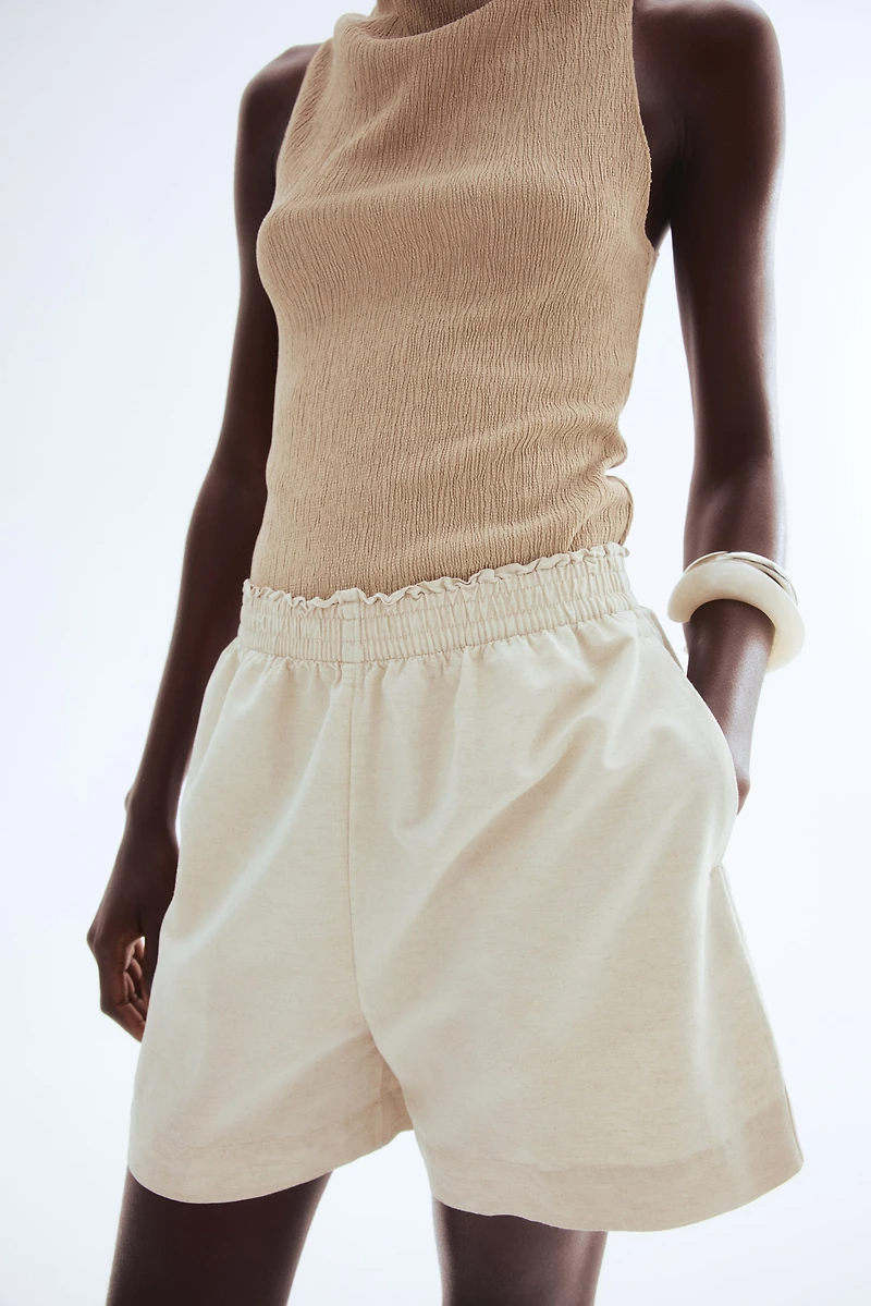 Linen-Blend Shorts