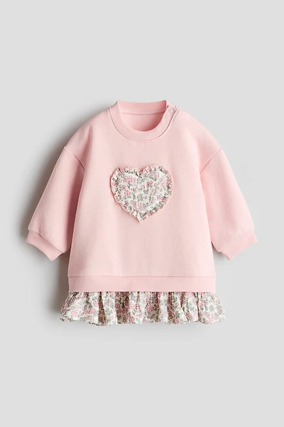 Appliquéd Sweatshirt Dress