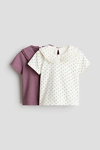 Lot de 2 hauts en coton avec col