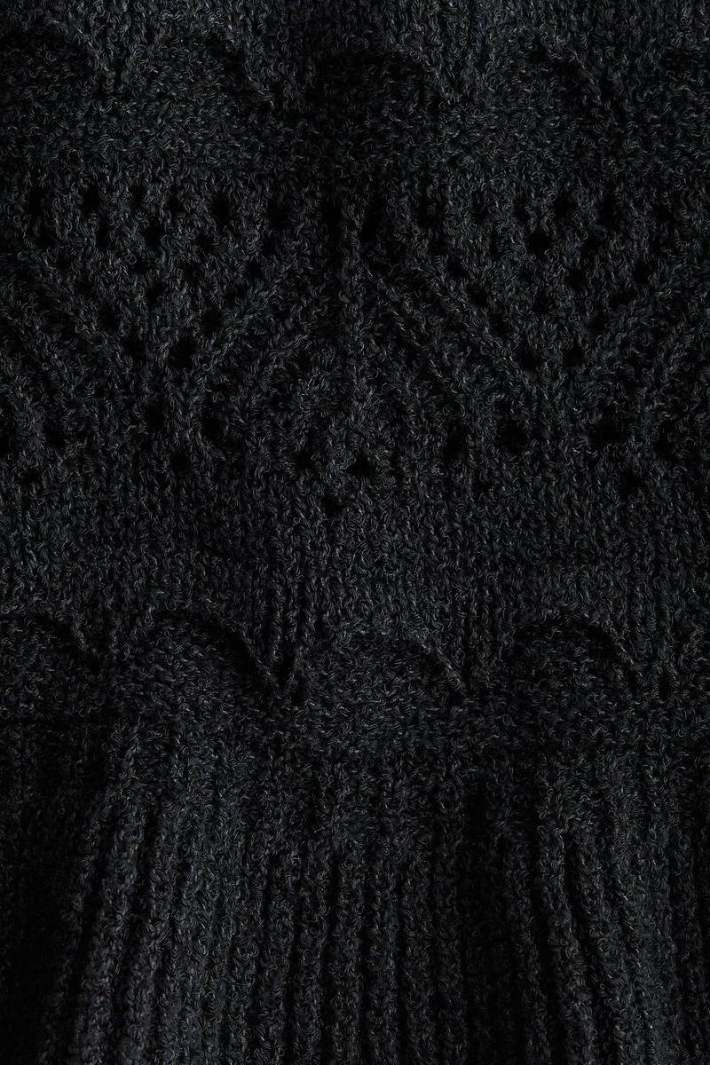 Chandail à volant en tricot pointelle