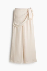 Scarf-Detail Chiffon Pants