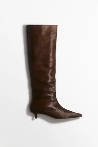 Bottes en cuir avec petit talon