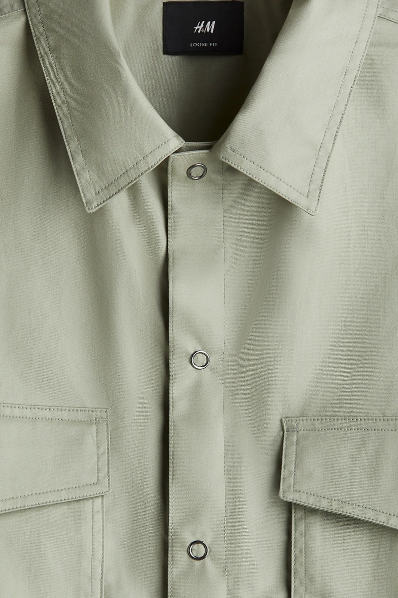 Loose-Fit Short-Sleeved Utility Shirt