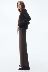 Wide-Leg Rib-Knit Pants