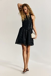 Embroidered Halterneck Dress