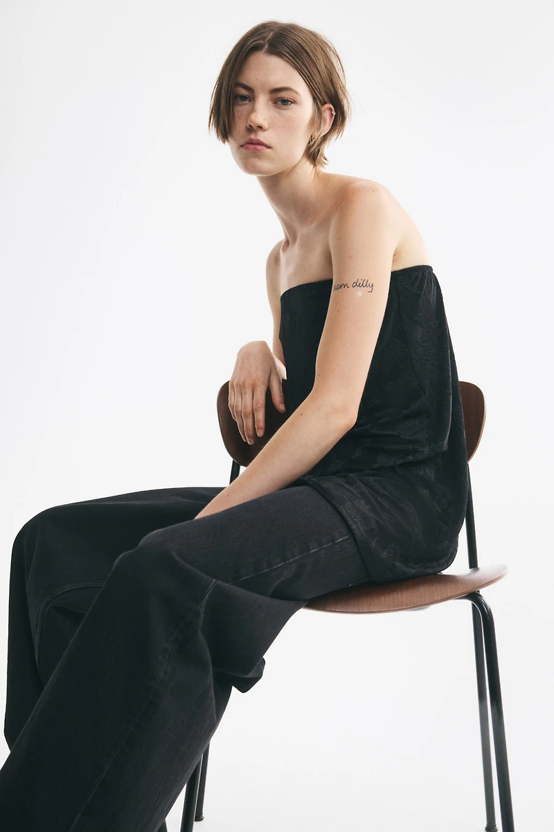 Jacquard-Jersey Bandeau Top