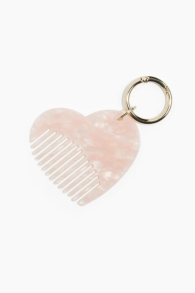 Heart-Shaped Comb Key Ring