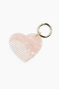 Heart-Shaped Comb Key Ring