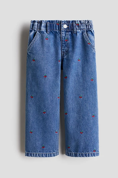 Wide Leg Paper-Bag Jeans