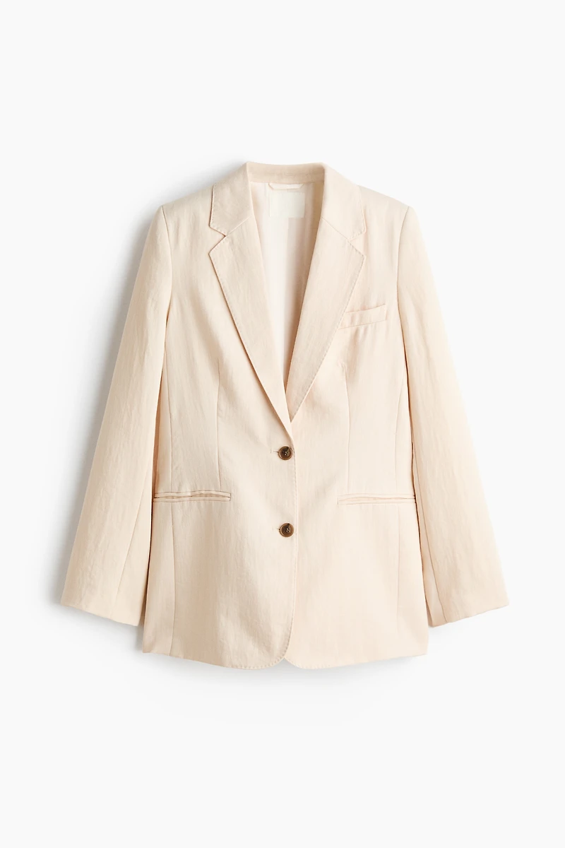 Single-Breasted Twill Blazer