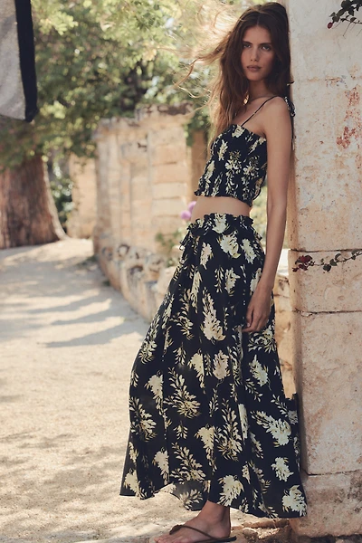 Ruffle-Trimmed Maxi Skirt