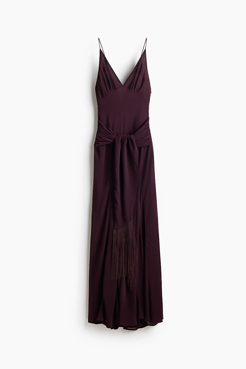Robe à bretelles fines avec panneaux drapés