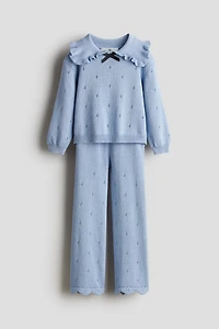 2-piece pointelle-knit set