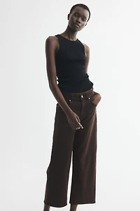 Wide High Waist Ankle Jeans
