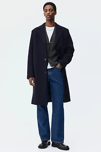 Single-Breasted Wool-Blend Coat