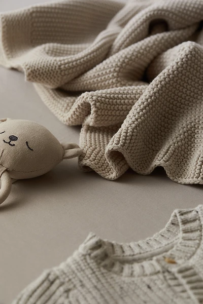 Moss-Stitched Cotton Baby Blanket