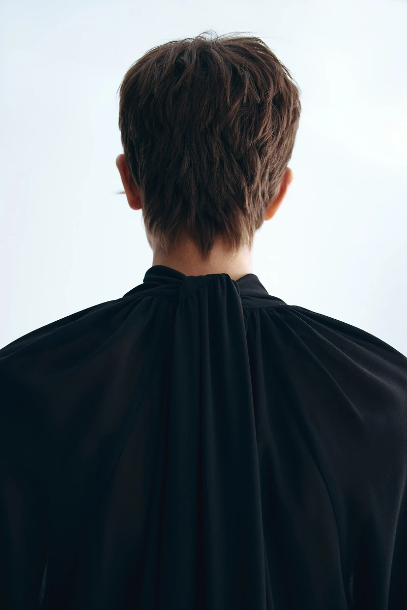 Blouse with Scarf Collar