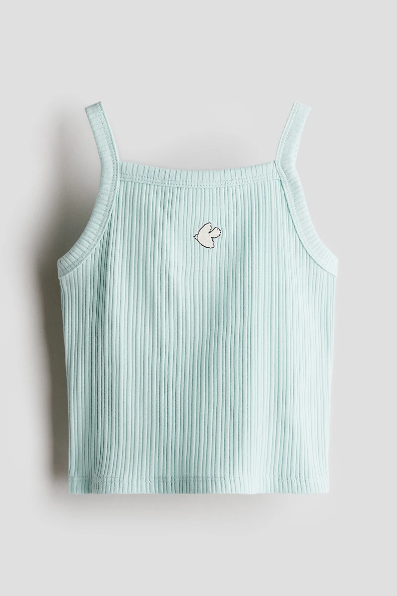 Embroidered-Detail Strappy Top