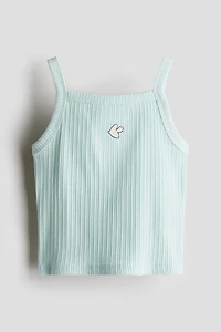 Embroidered-Detail Strappy Top