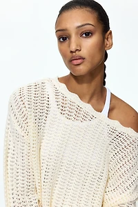 Pointelle-Knit Sweater