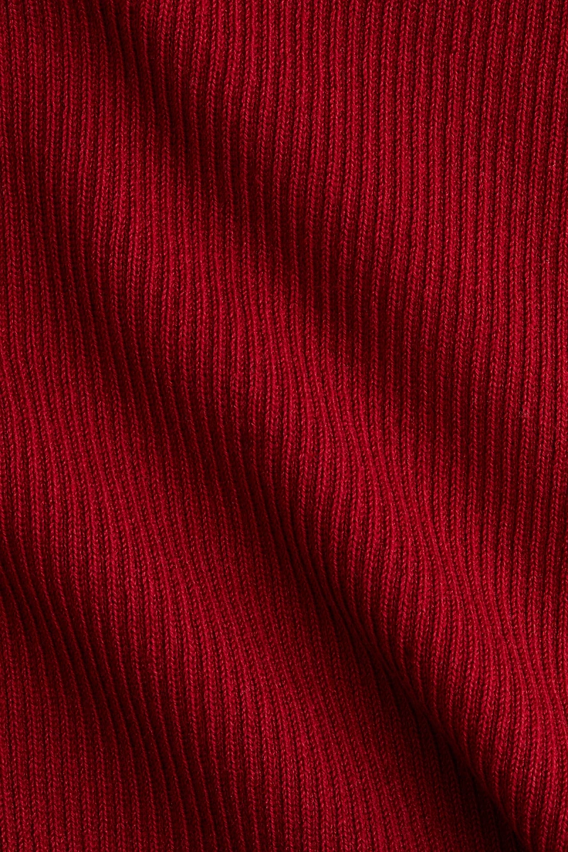 Ribbed Dress with Flared Skirt