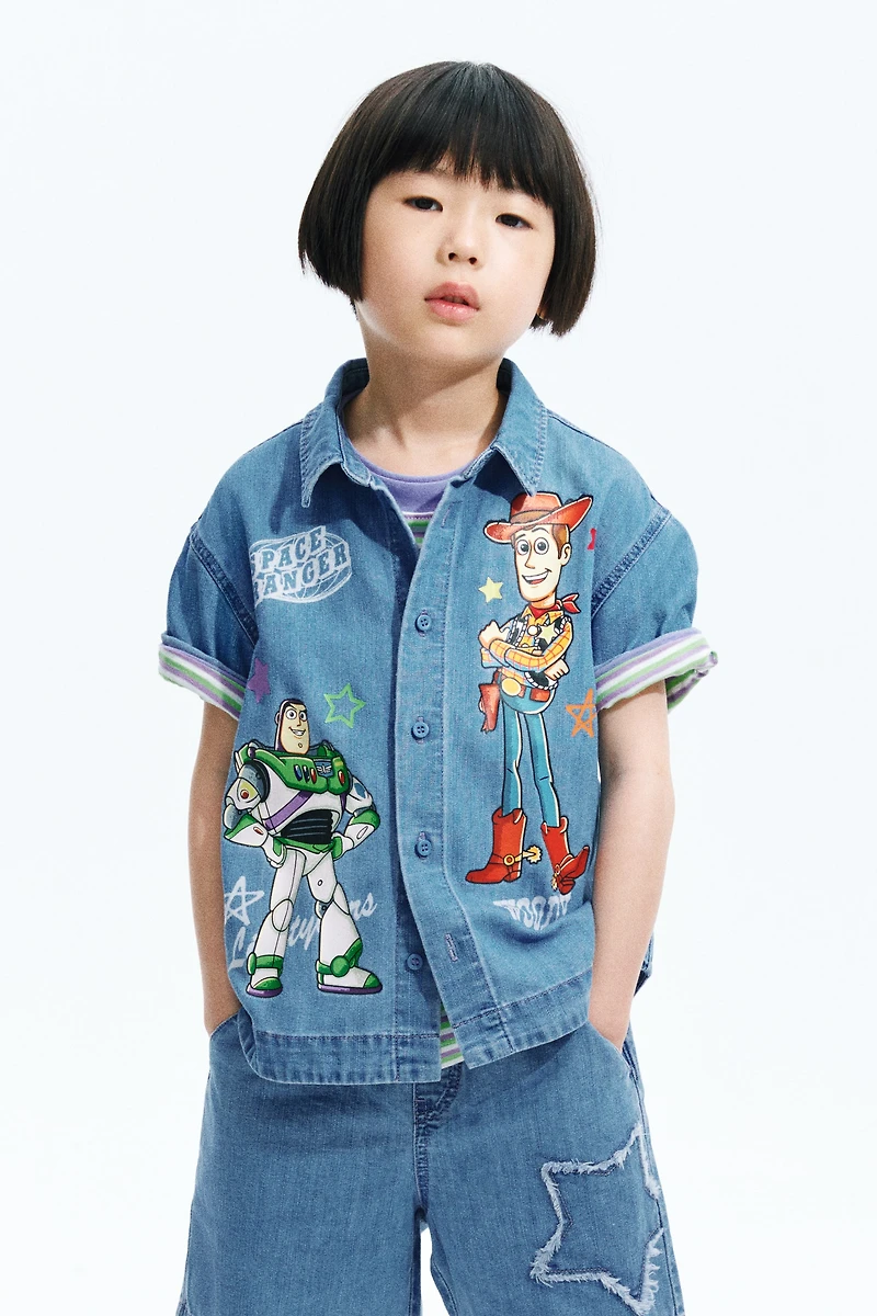 Printed Denim Shirt