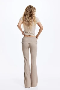 Rib-Knit Foldover-Waist Leggings