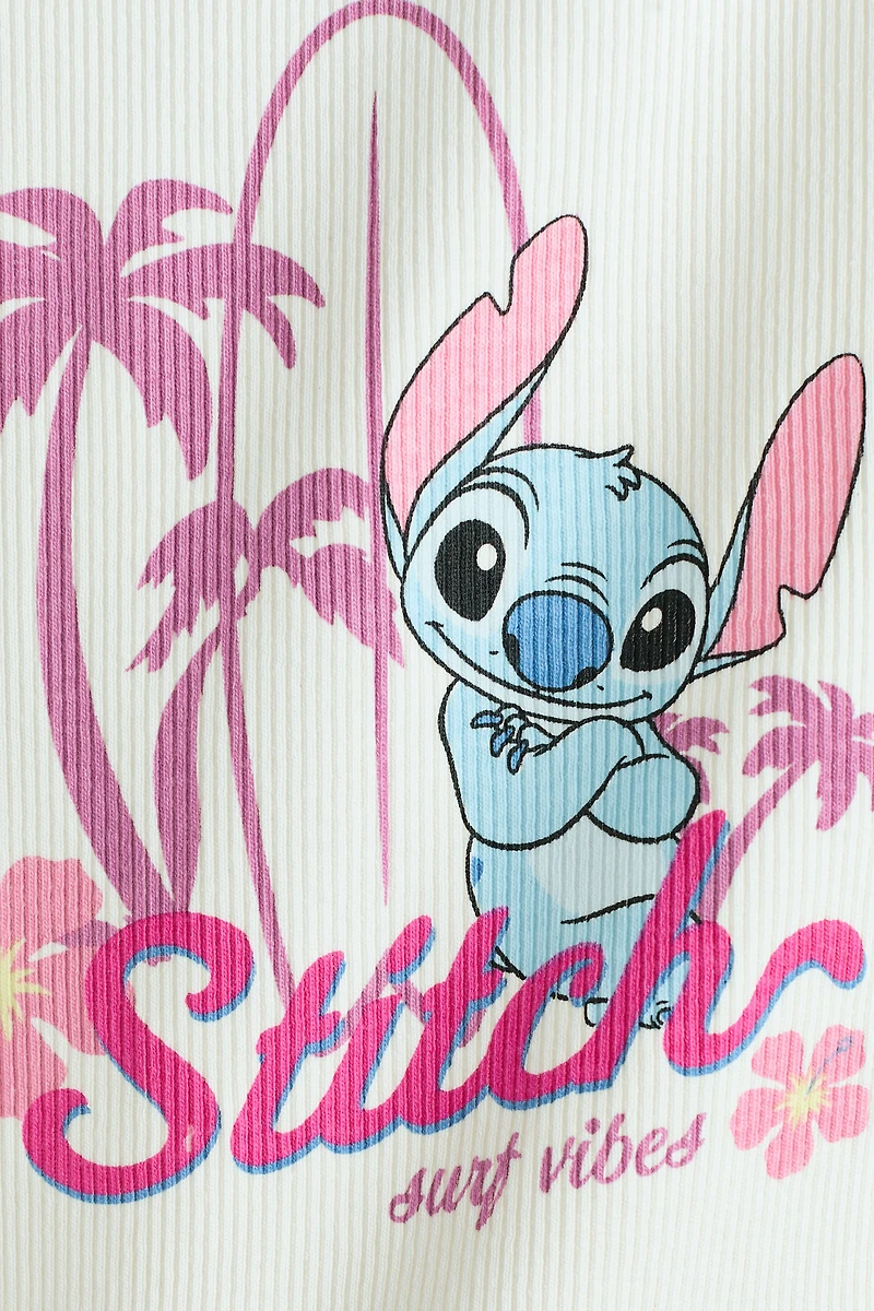 Camisole côtelée à motif imprimé