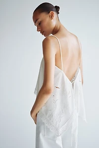 Lace-Trimmed Wrap Top