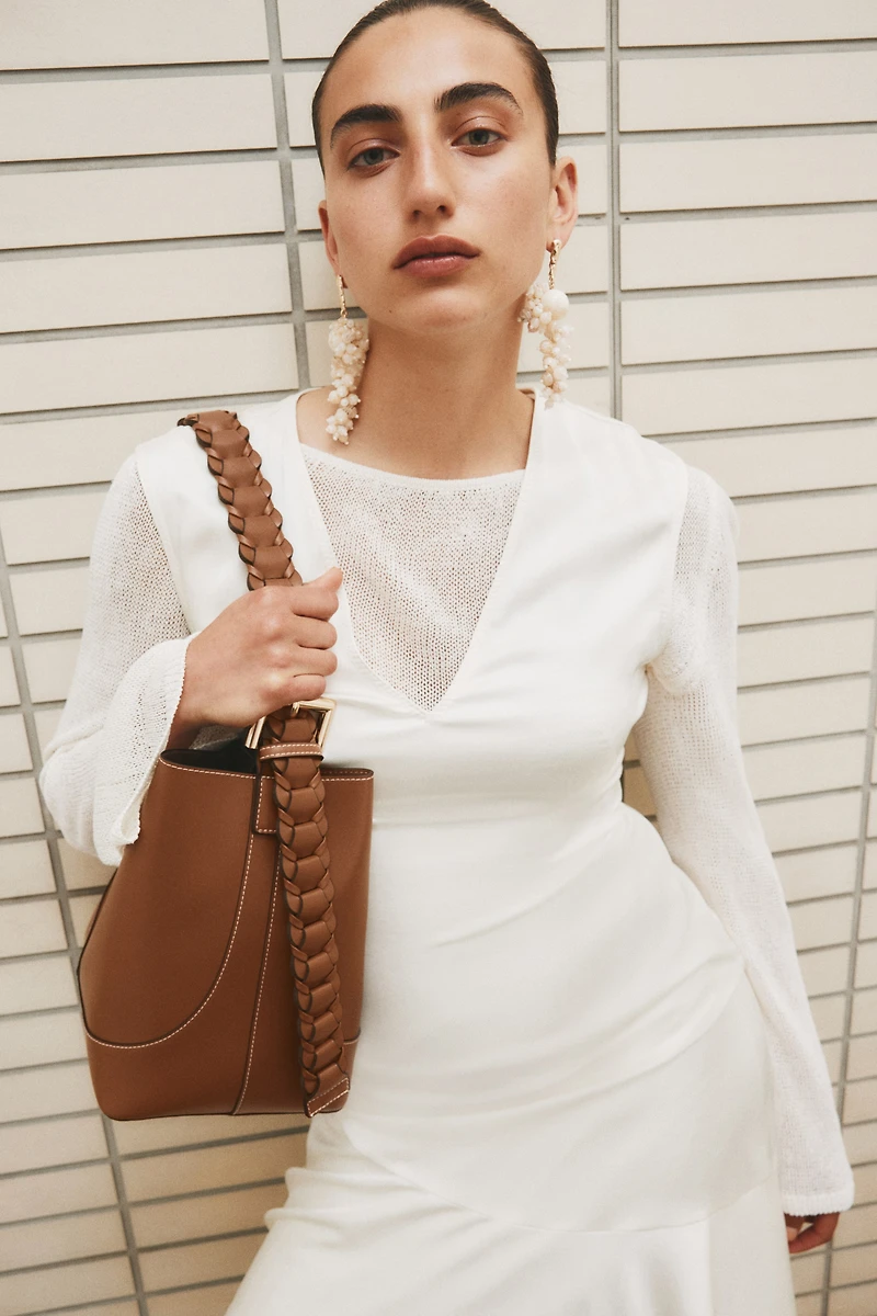 Braided-Strap Shoulder Bag