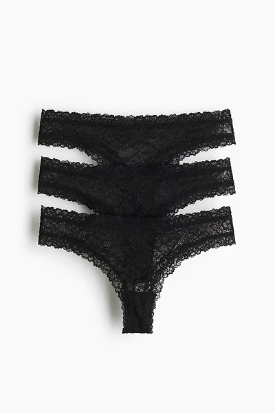 3-Pack Lace Brazilian Briefs