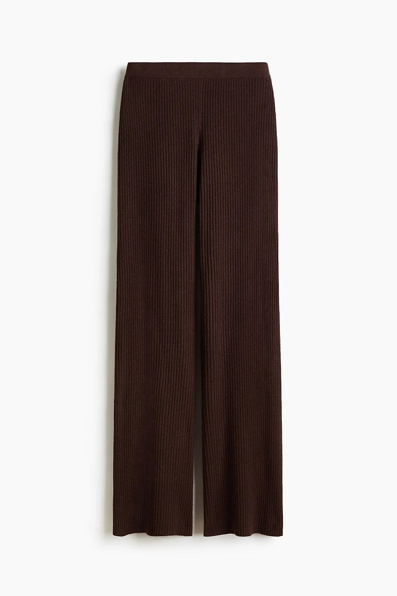 Pantalon large en tricot côtelé
