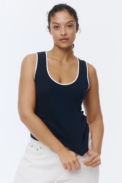 Ribbed Cotton Tank Top