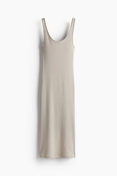 Robe en jersey côtelé