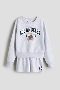 2-Piece Sweatshirt and Shorts Set